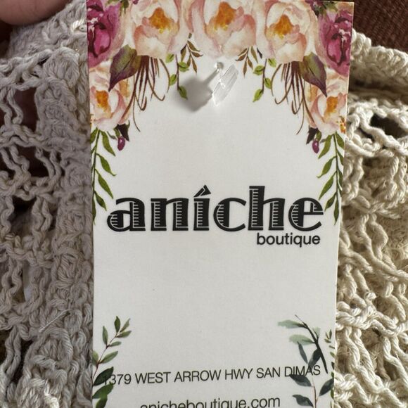 Vtg Crochet Sunflower Crop Top Cami Tank Hippie Indie Boho Fairy Cottage NWT Y2K - Picture 6 of 7